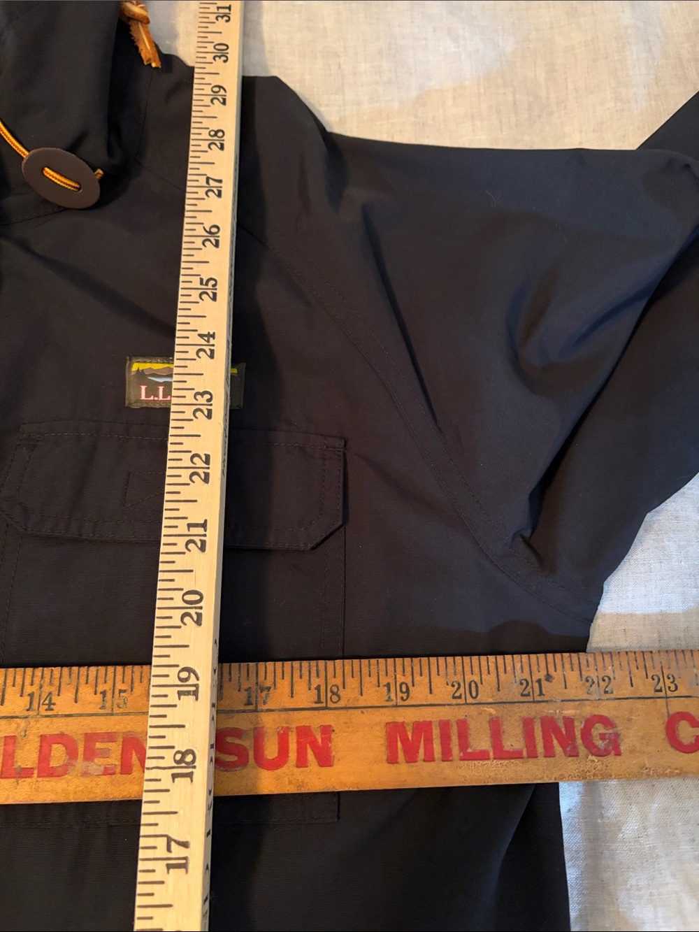 L.L.Bean Women's Black Jacket with Striped Brown and Rust Flannel Lining - Picture 5 of 8